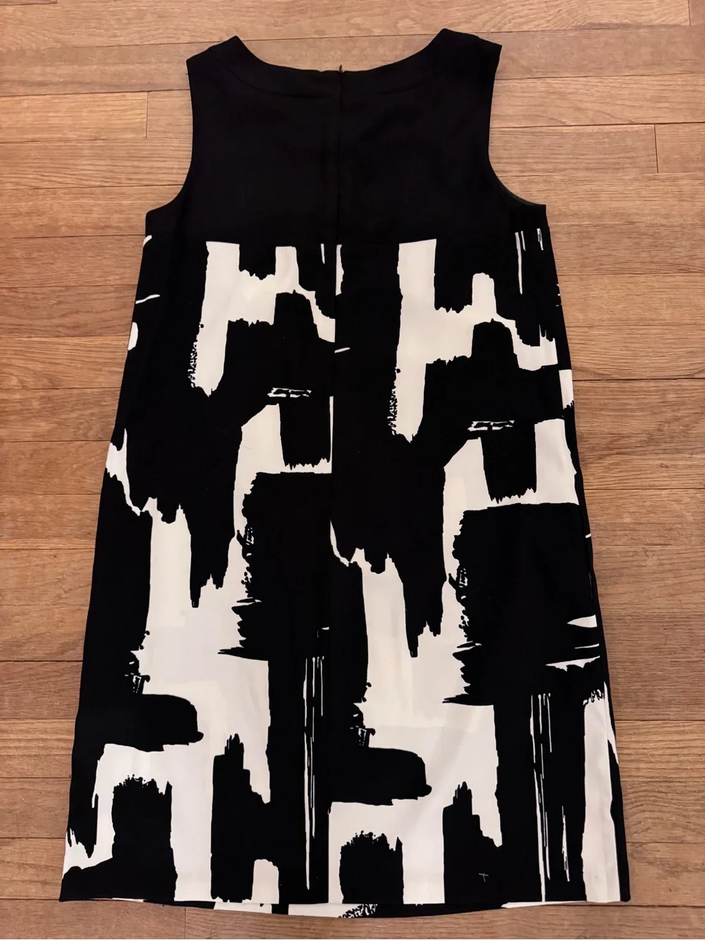 A.B. Studio Women's Black White Knee Length Shift Dress - Size 8  b94